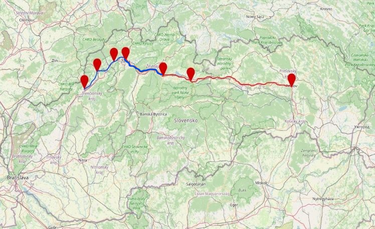 mapa dopravy Marošskej soli